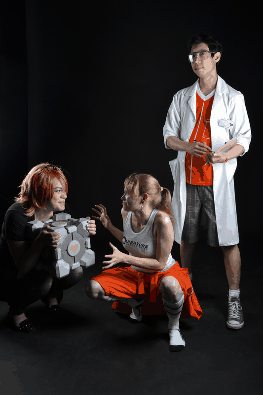 CfaC w Calamity and Yavarice; cosplayers unknown